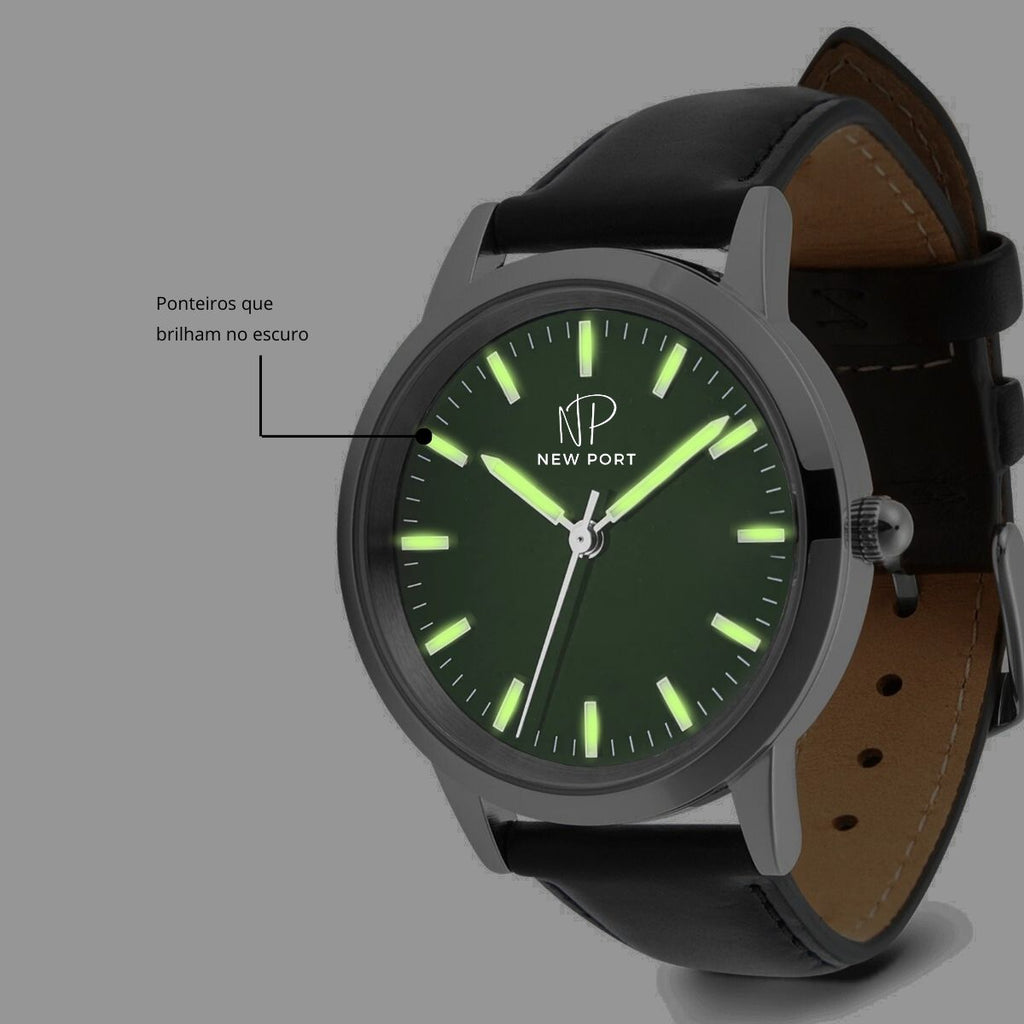Relógio Magnus Black Silver Green 40mm