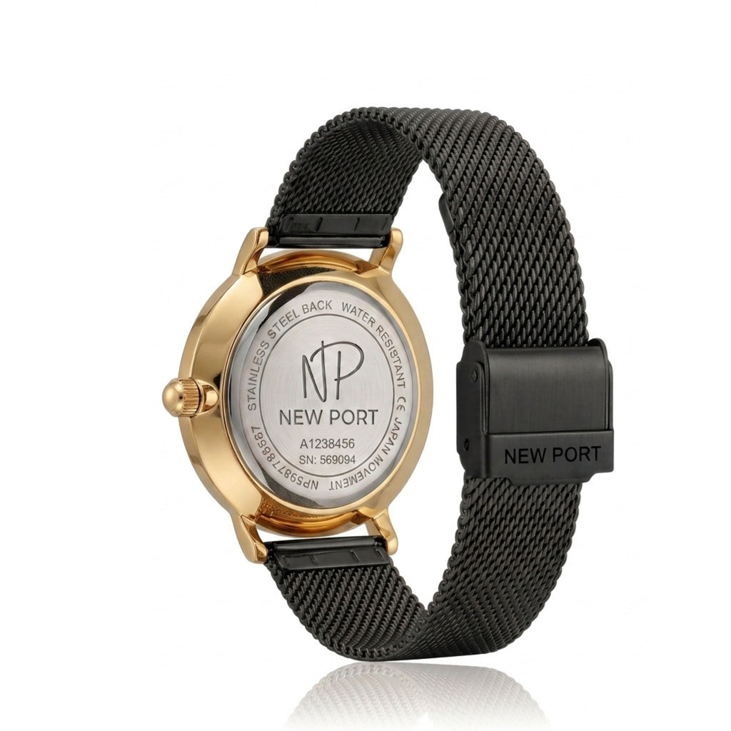 Relógio Madeleine Black Gold 32mm