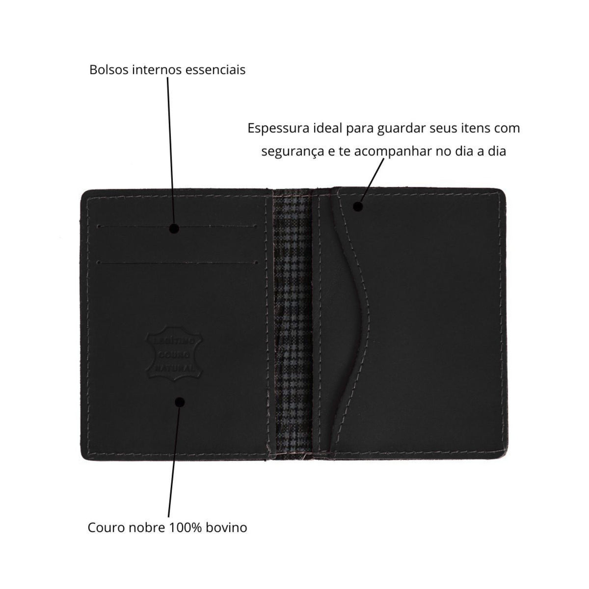Carteira Chelsea Couro Preto