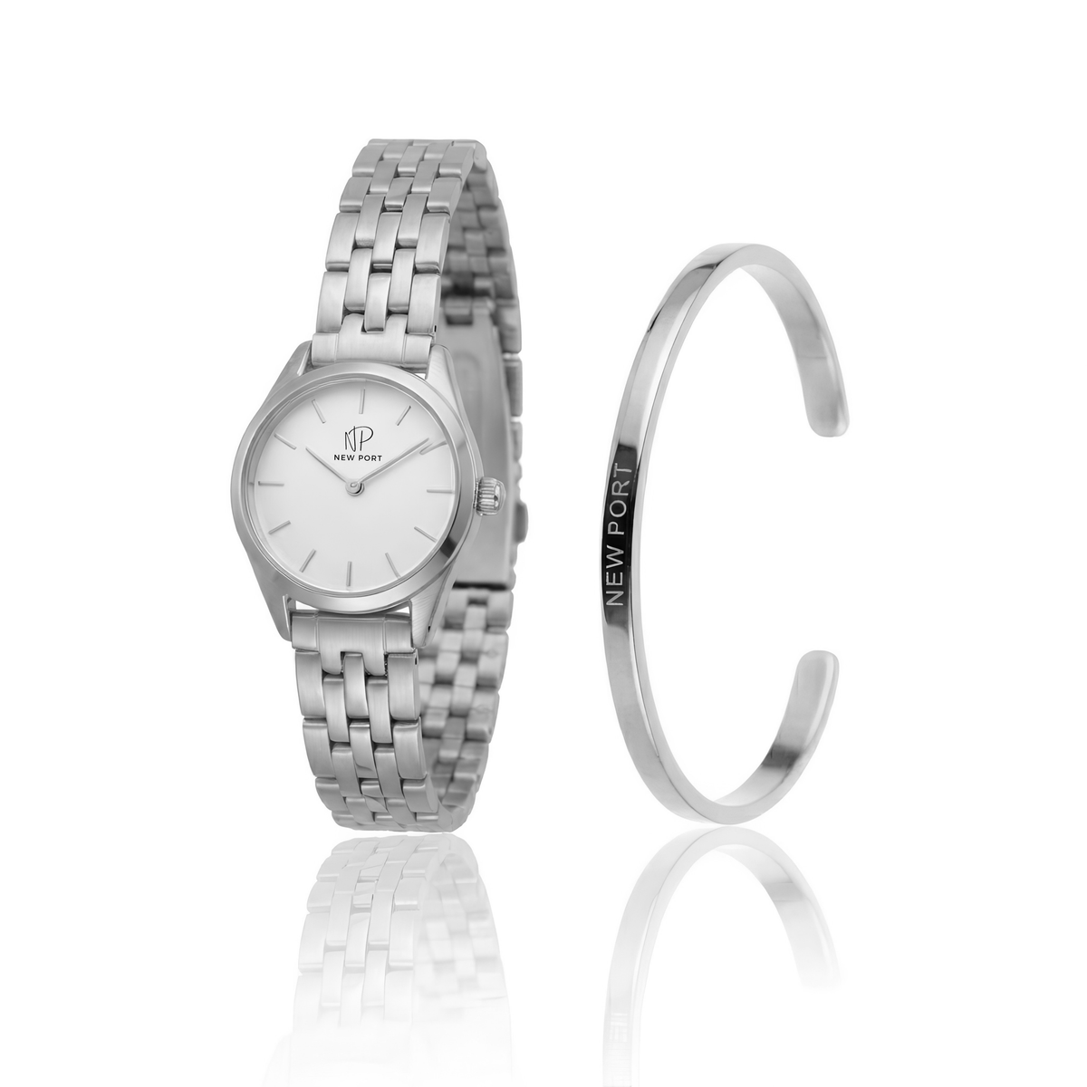 Kit Relógio Mini Pietra Silver 24mm + Bracelete Ajustável
