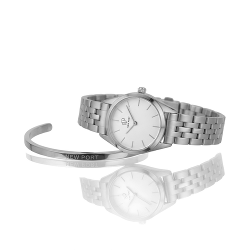 Kit Relógio Mini Pietra Silver 24mm + Bracelete Ajustável